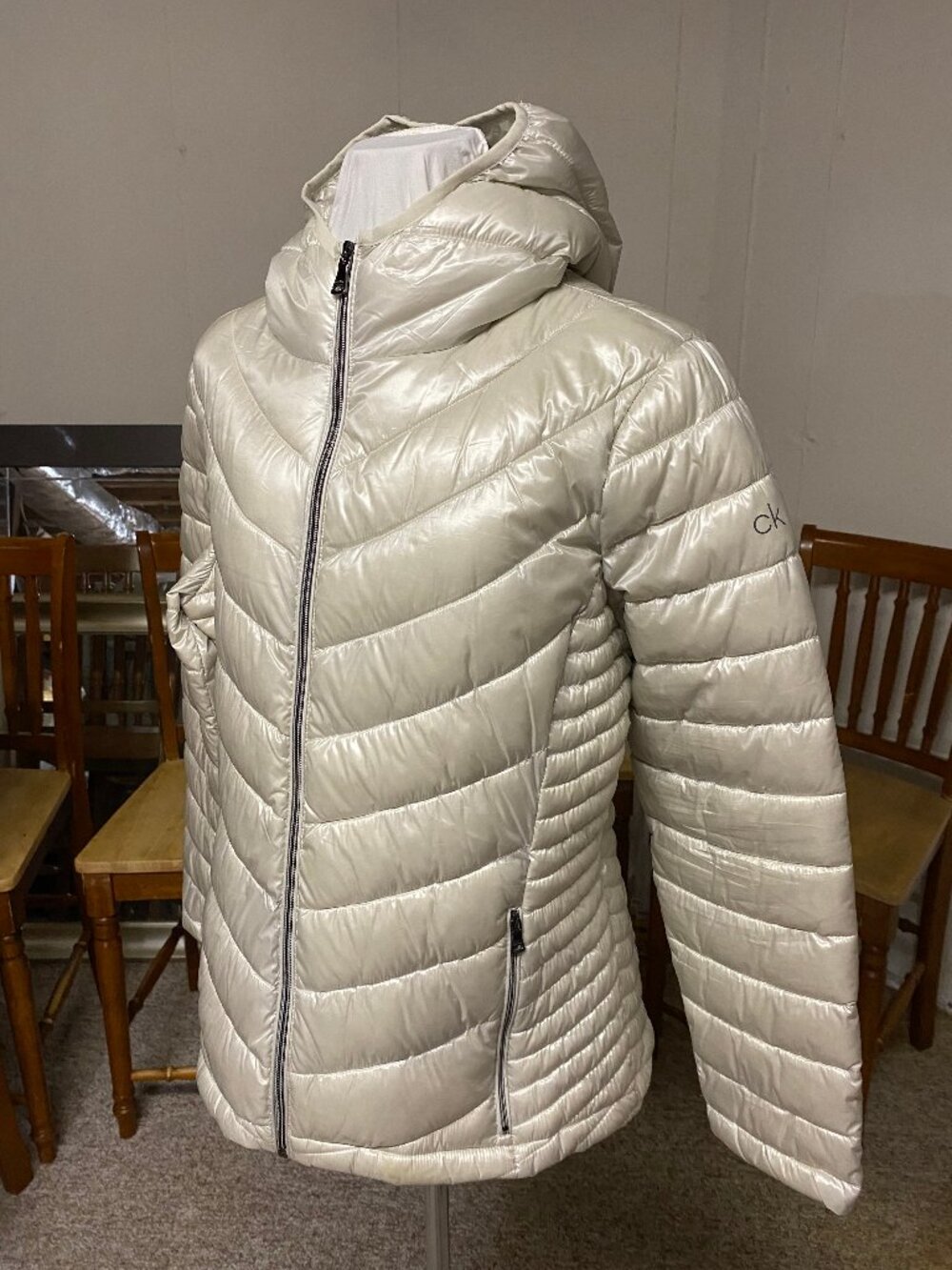 Calvin Klein down jacket, women's size XL, white